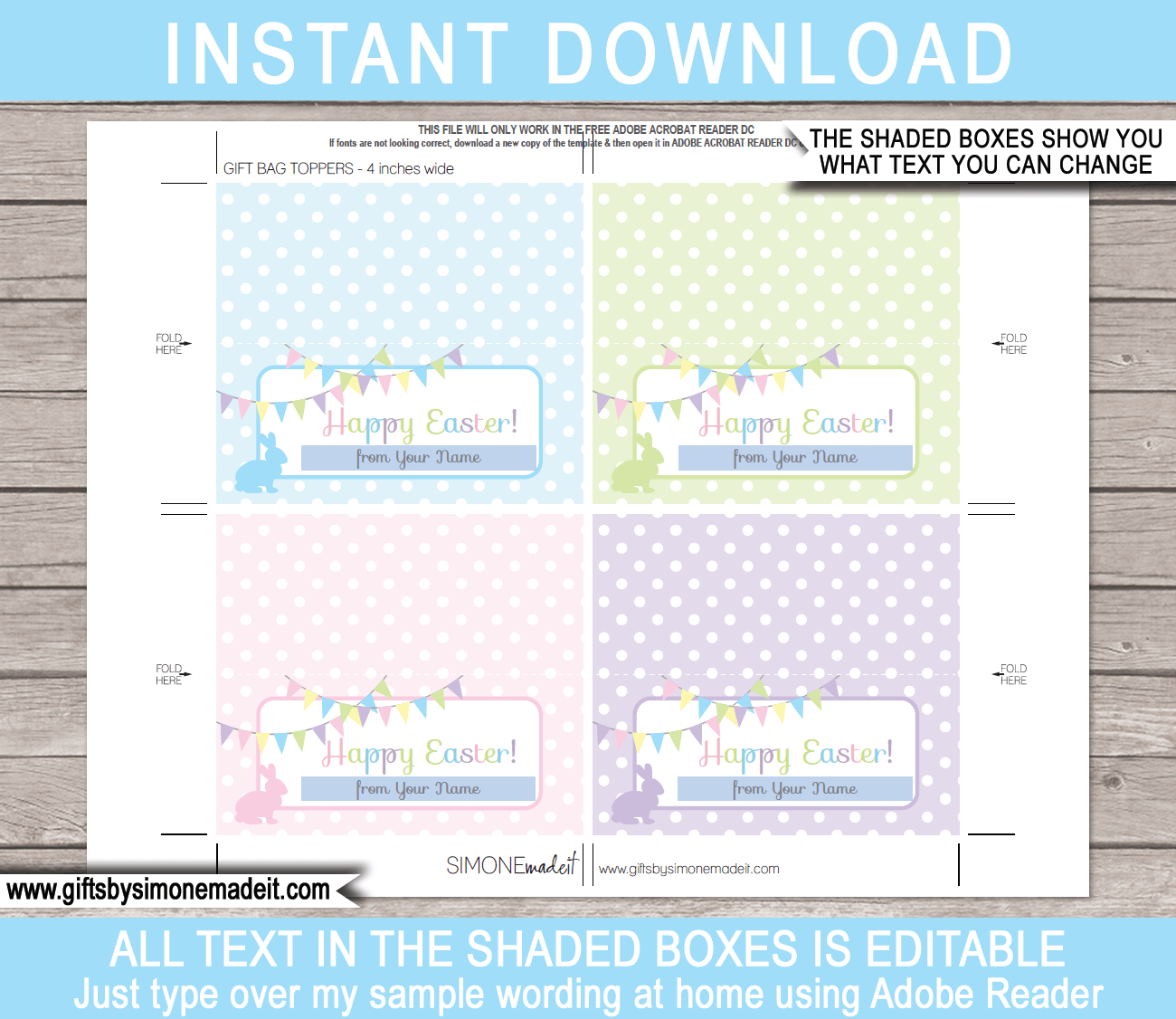 Printable Easter Treat Bag Toppers Printable Easter Treat Bag Toppers