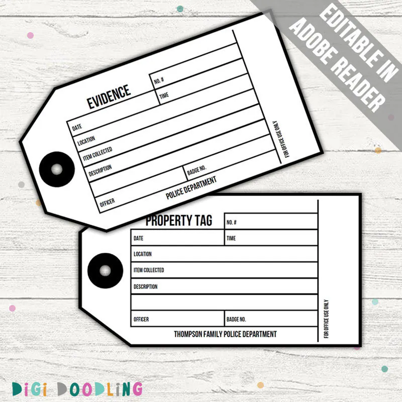 free printable evidence label template