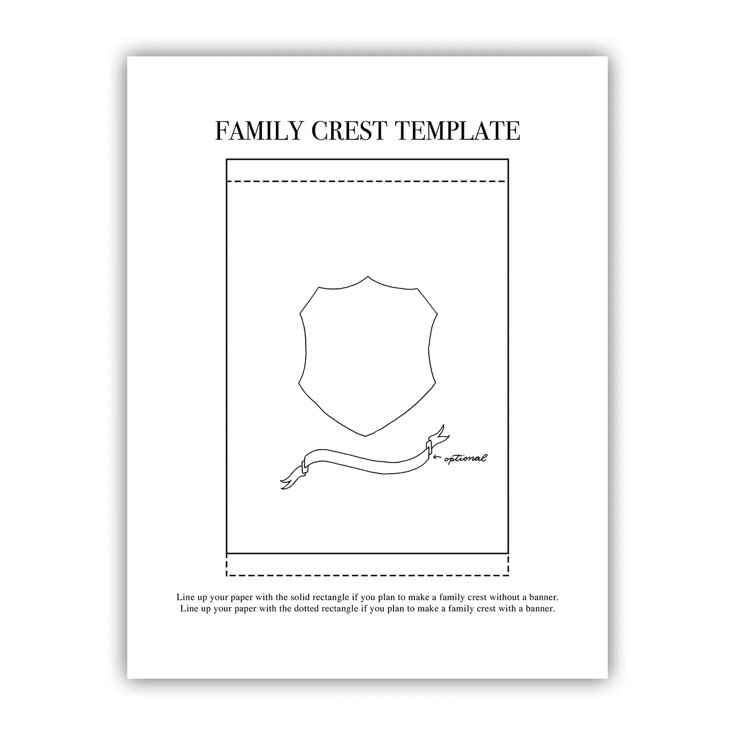 Printable Family Crest Template