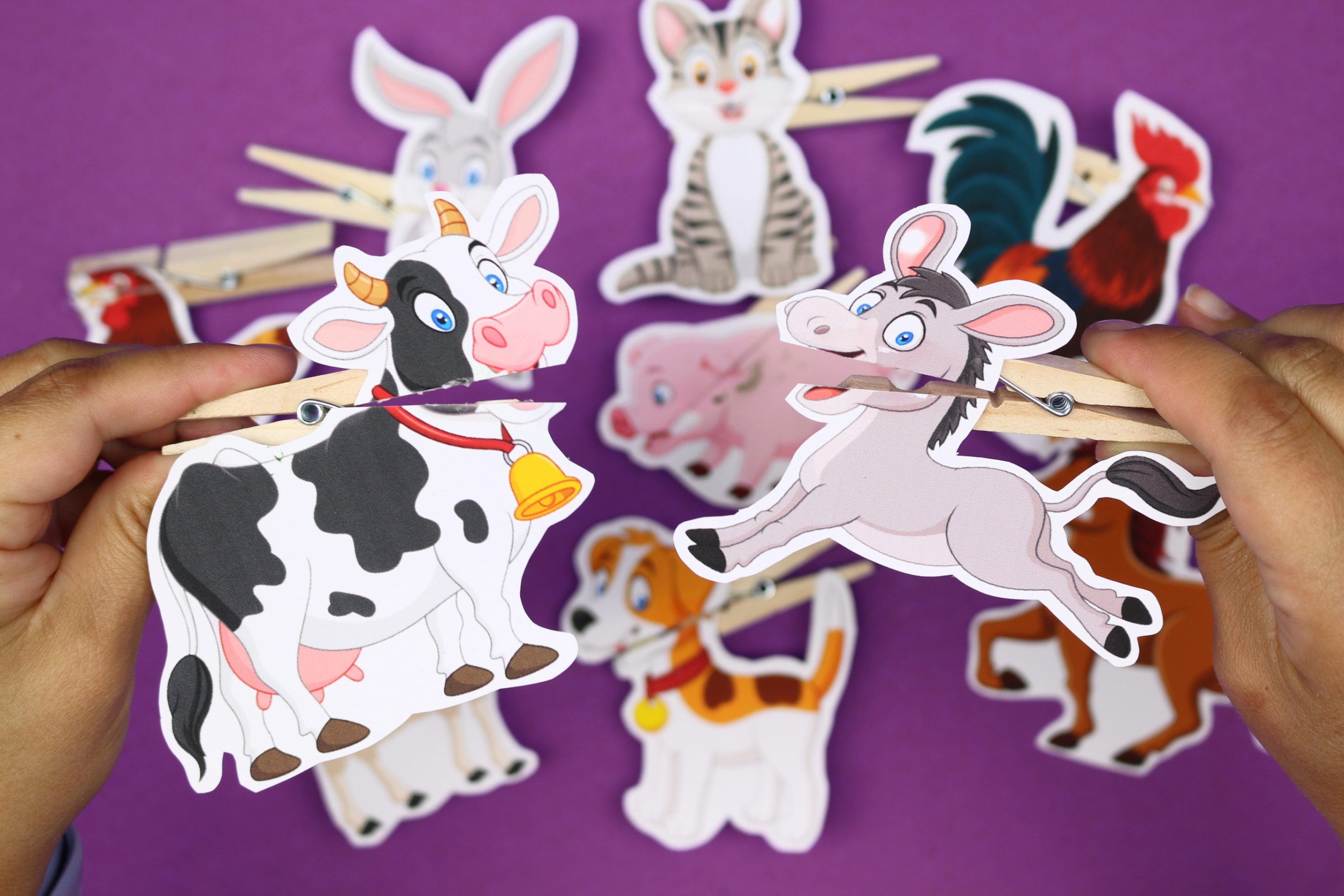 Printable Farm Animal Clothespin Puppets Printable Farm Animal Clothespin Puppets