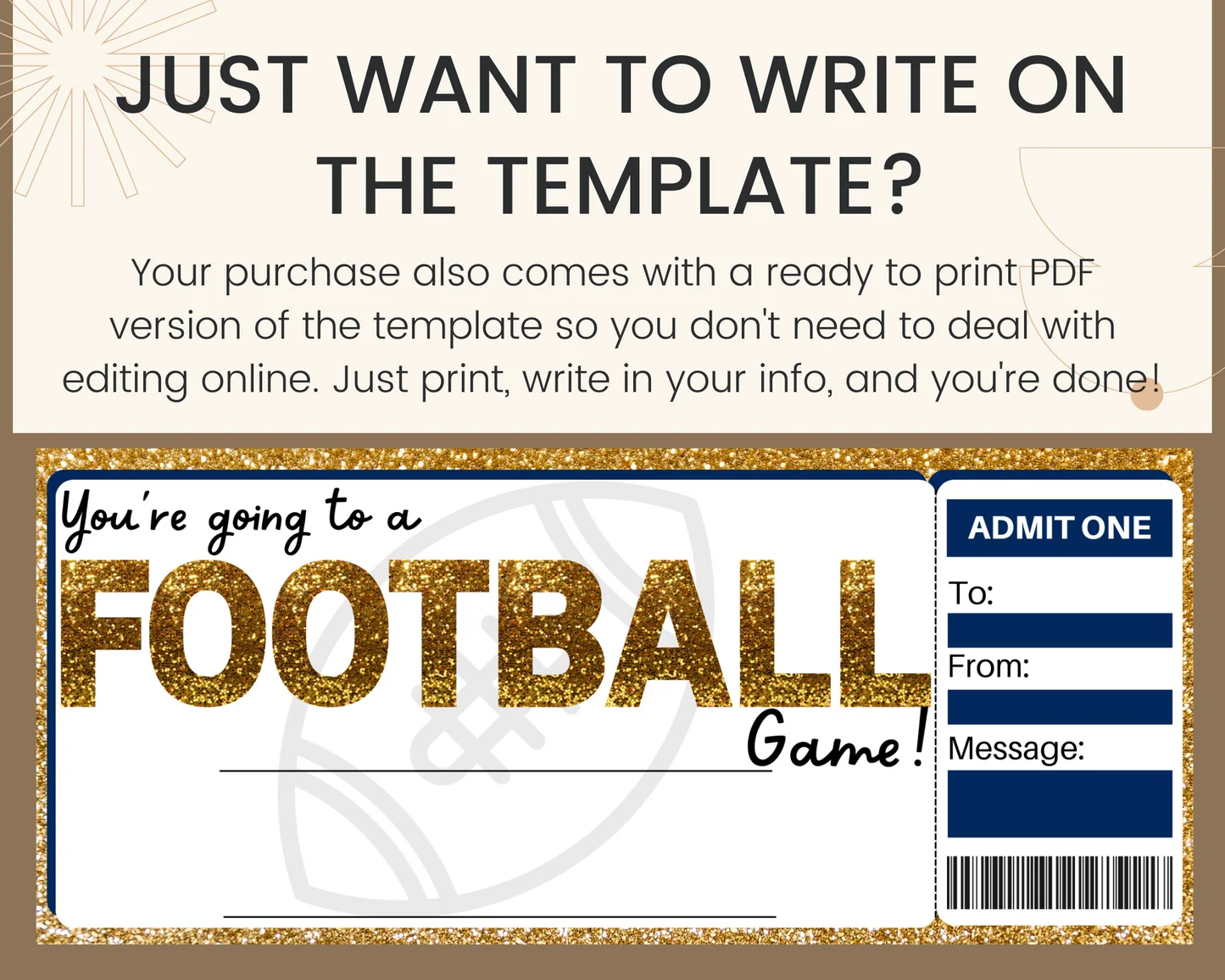 free printable football ticket template