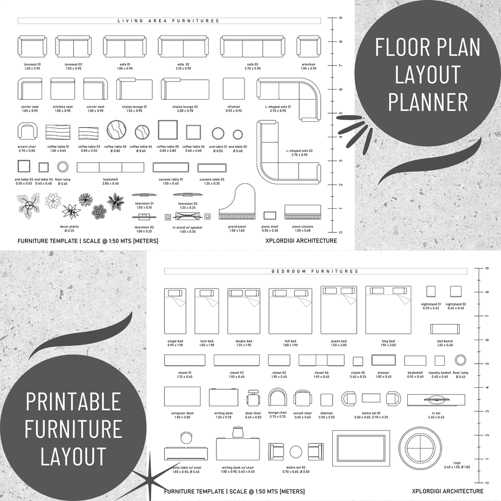 free printable furniture template for floor plans