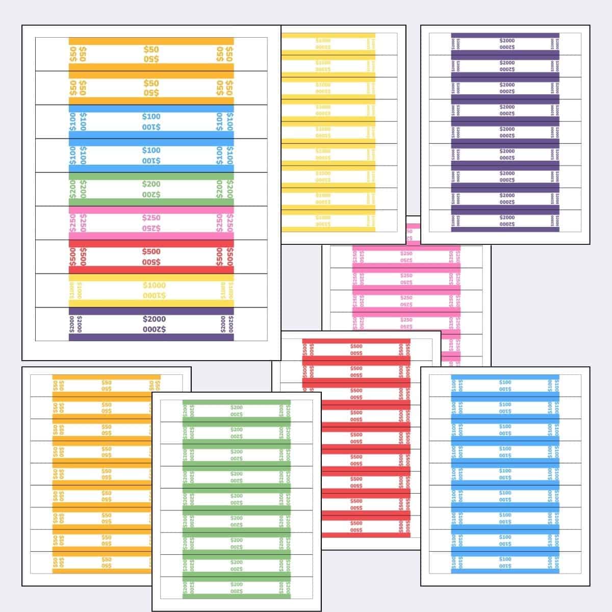 Printable Money Bands