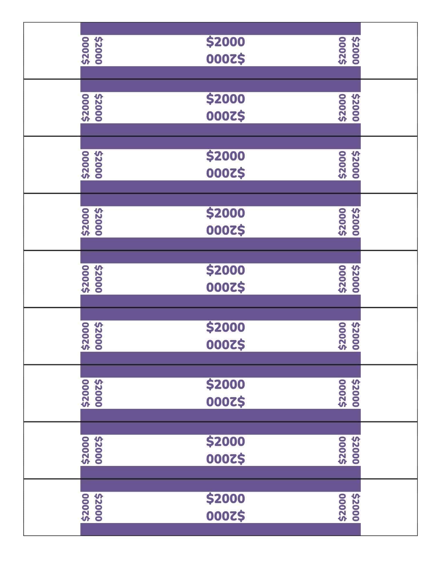 Printable Money Bands