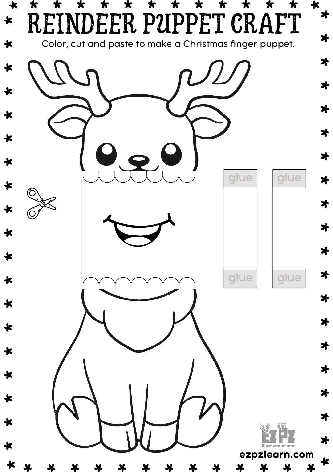 Printable Paper Reindeer Christmas Puppet Festive Diy Craft For Kids Crafts Printable Paper Reindeer Christmas Puppet Festive Diy Craft For Kids Crafts