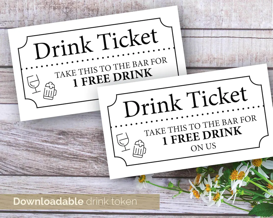 Printable Party Drink Tickets Drink Printable Party Drink Tickets Drink