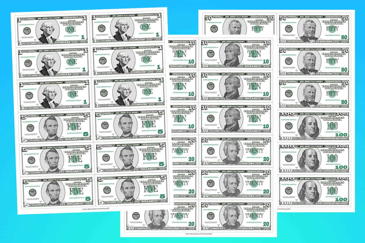 Printable Play Money For Kids