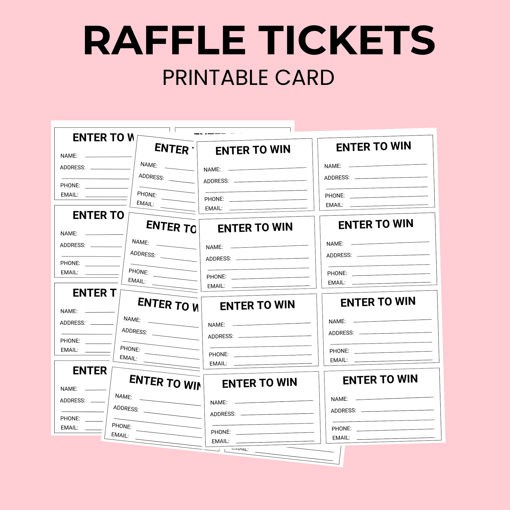 Printable Raffle Ticket Enter To Win Ticket Printable Raffle Ticket Enter To Win Ticket