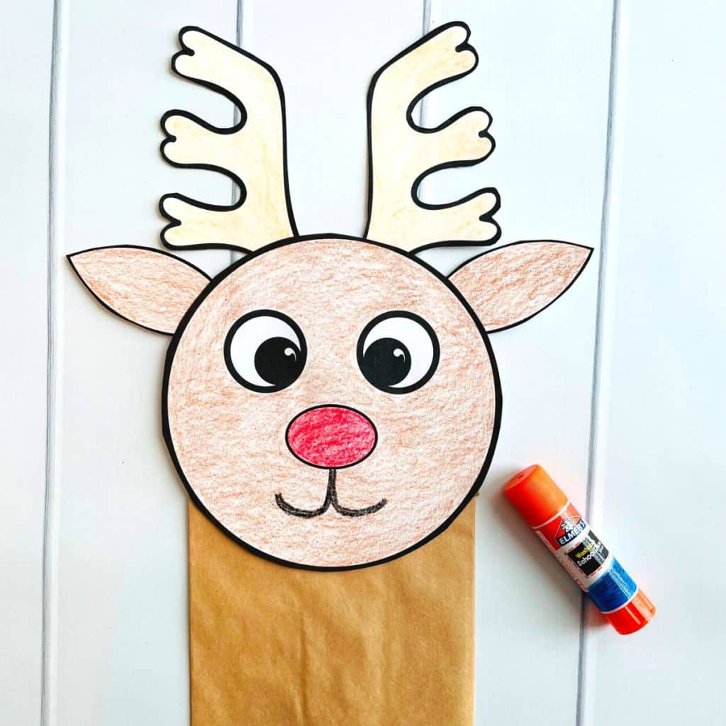 Printable Reindeer Paper Bag Puppet Printable Reindeer Paper Bag Puppet