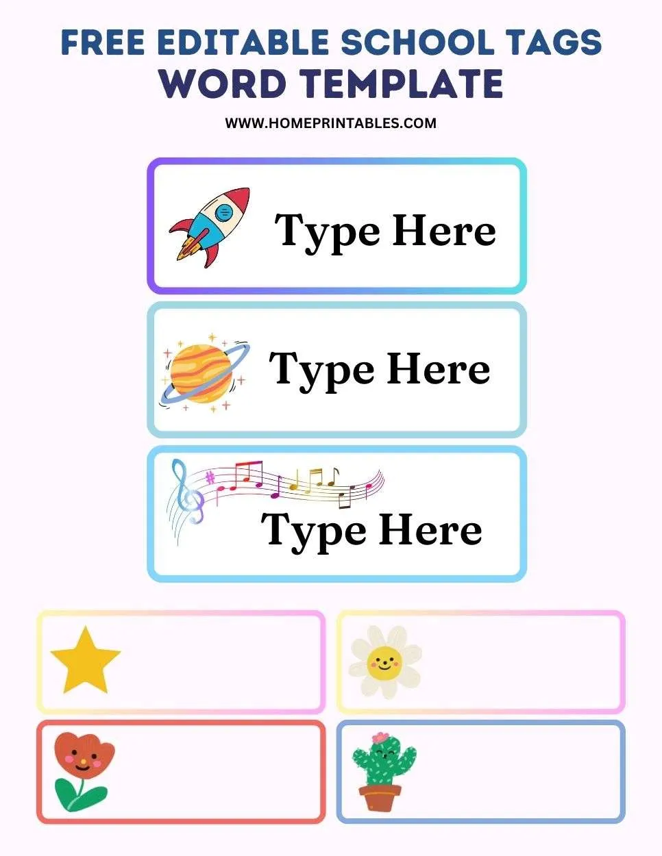 Printable School Labels