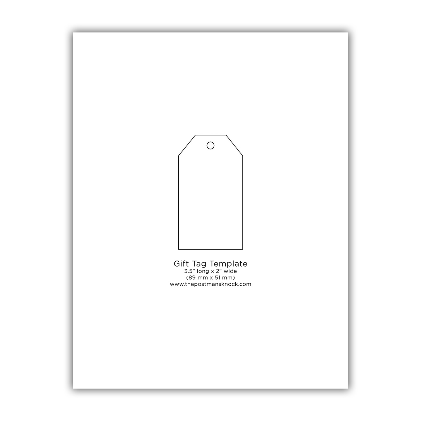 Printable Simple Gift Tag Template Printable Simple Gift Tag Template