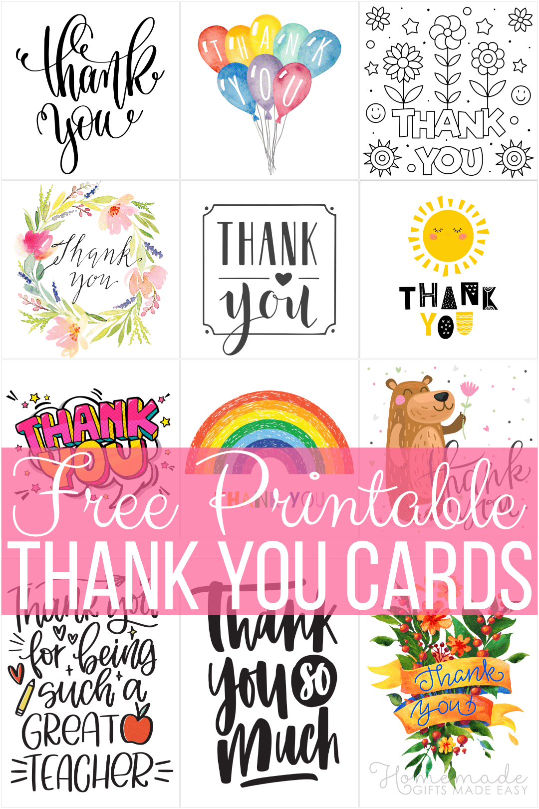 Printable Thank You Cards Printable Thank You Cards