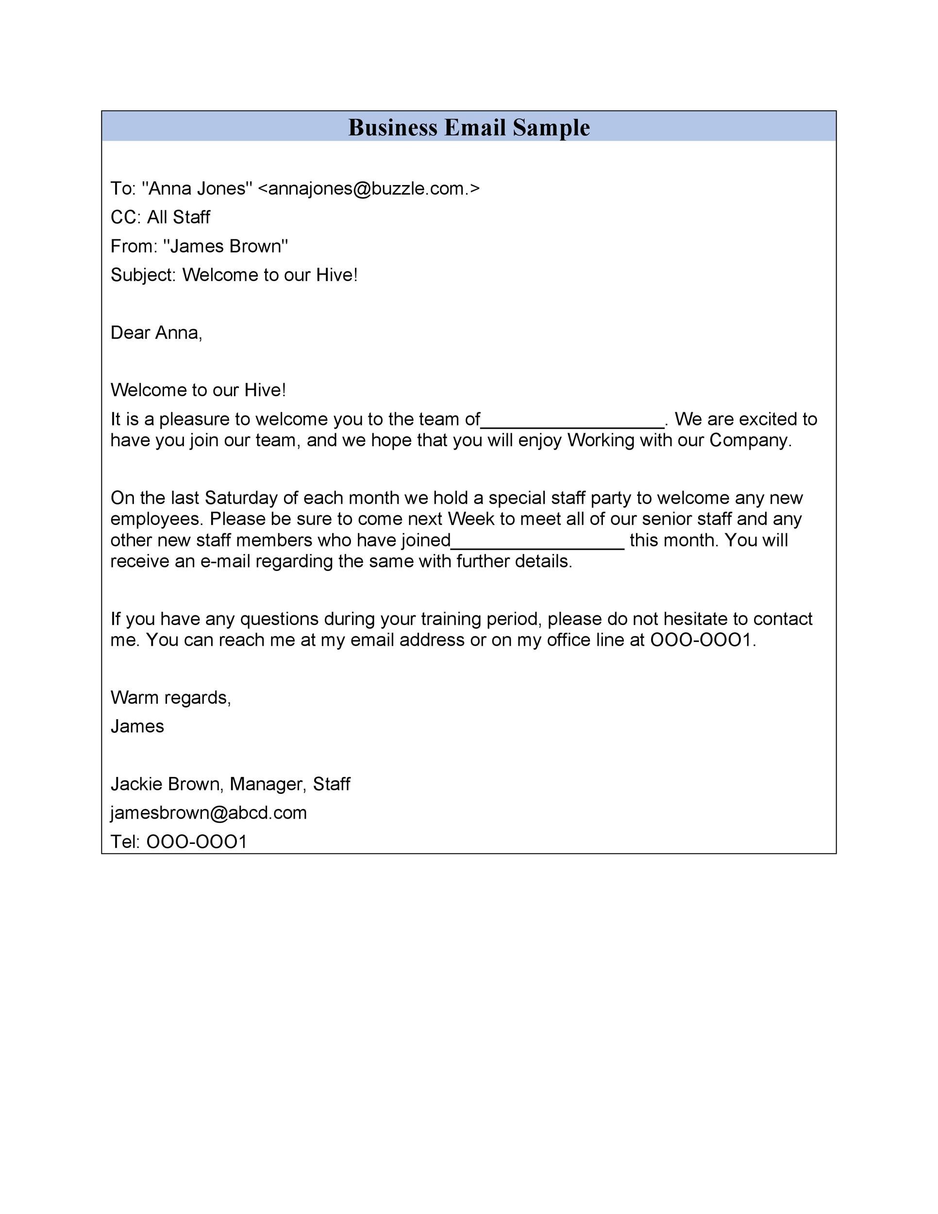 Professional Email Examples