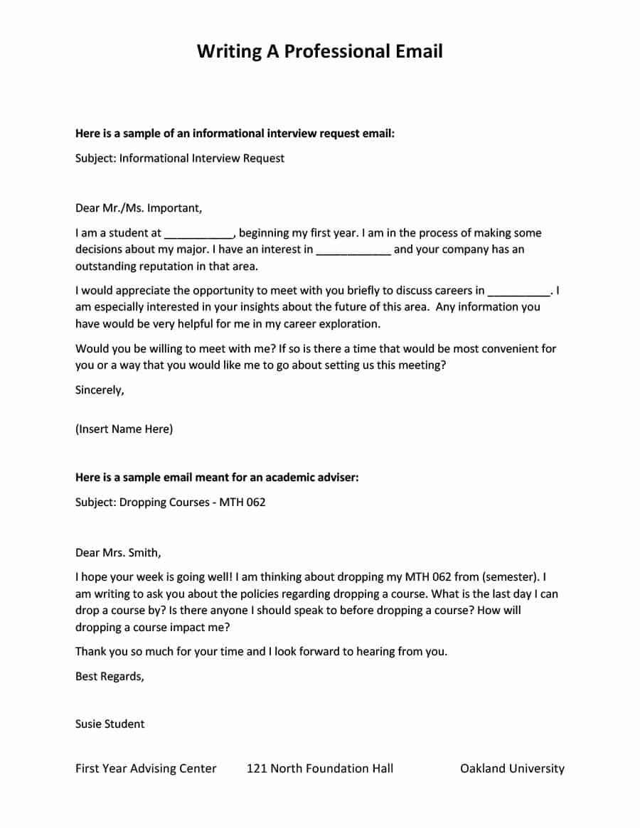 Professional Email Writing Examples