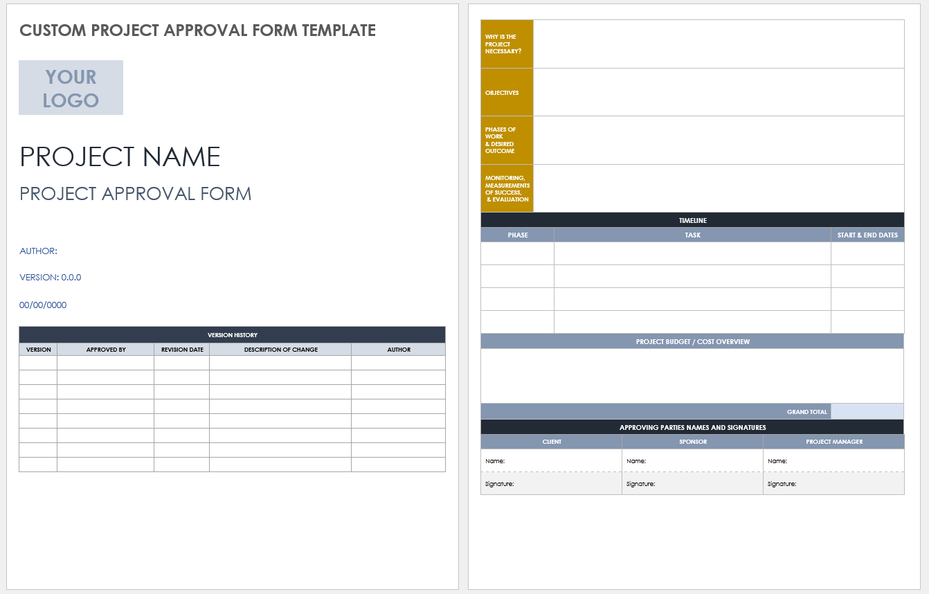 Project Approval Forms Templates Project Approval Forms Templates