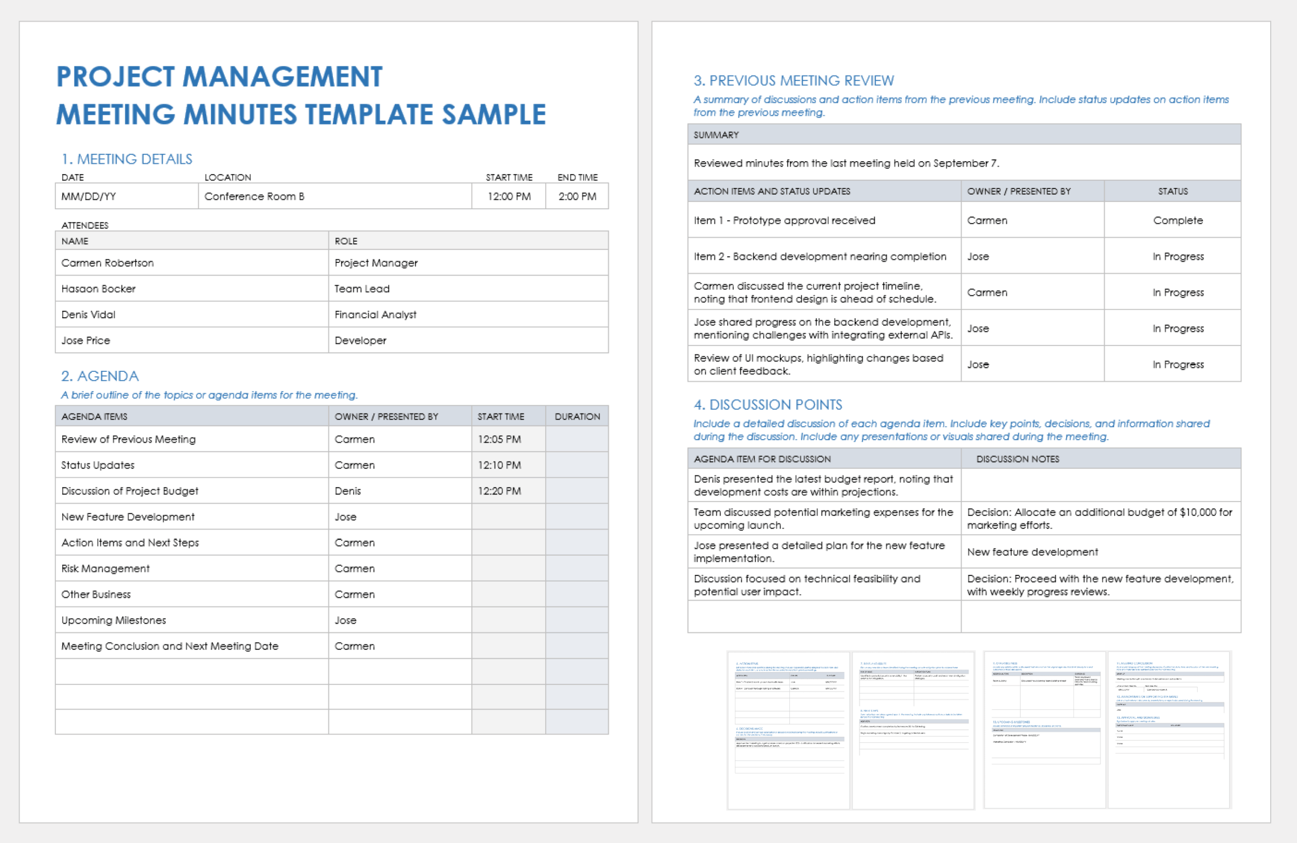 meeting report sample template