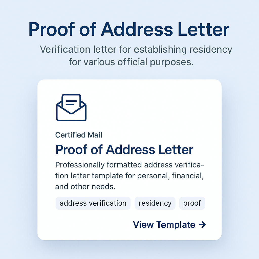 Proof Of Address Letter