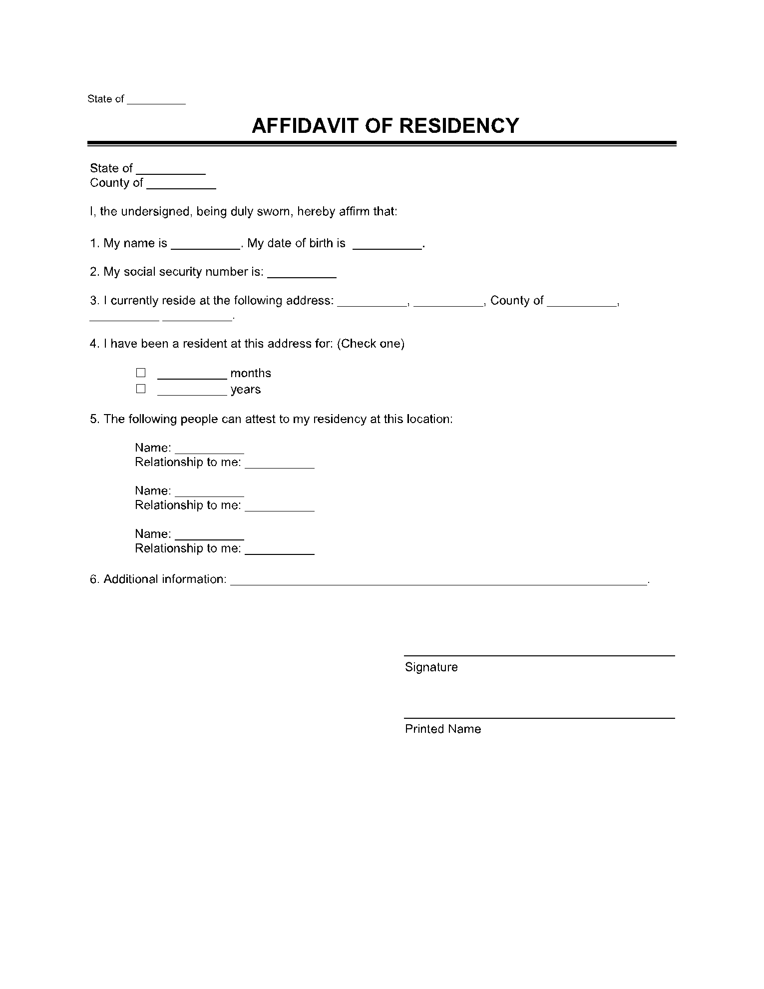 Proof Of Residency