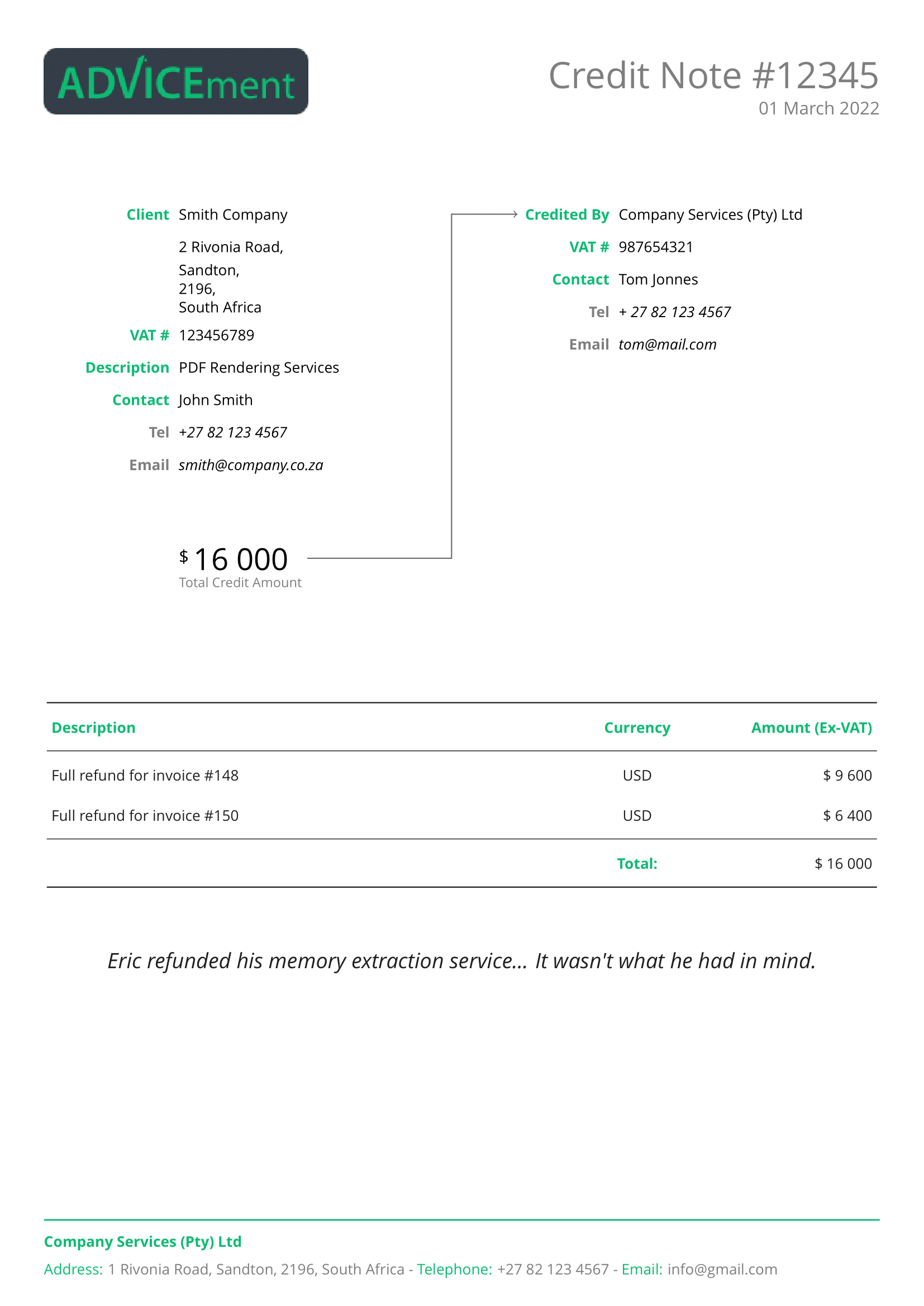 Pub Simple Credit Note V1