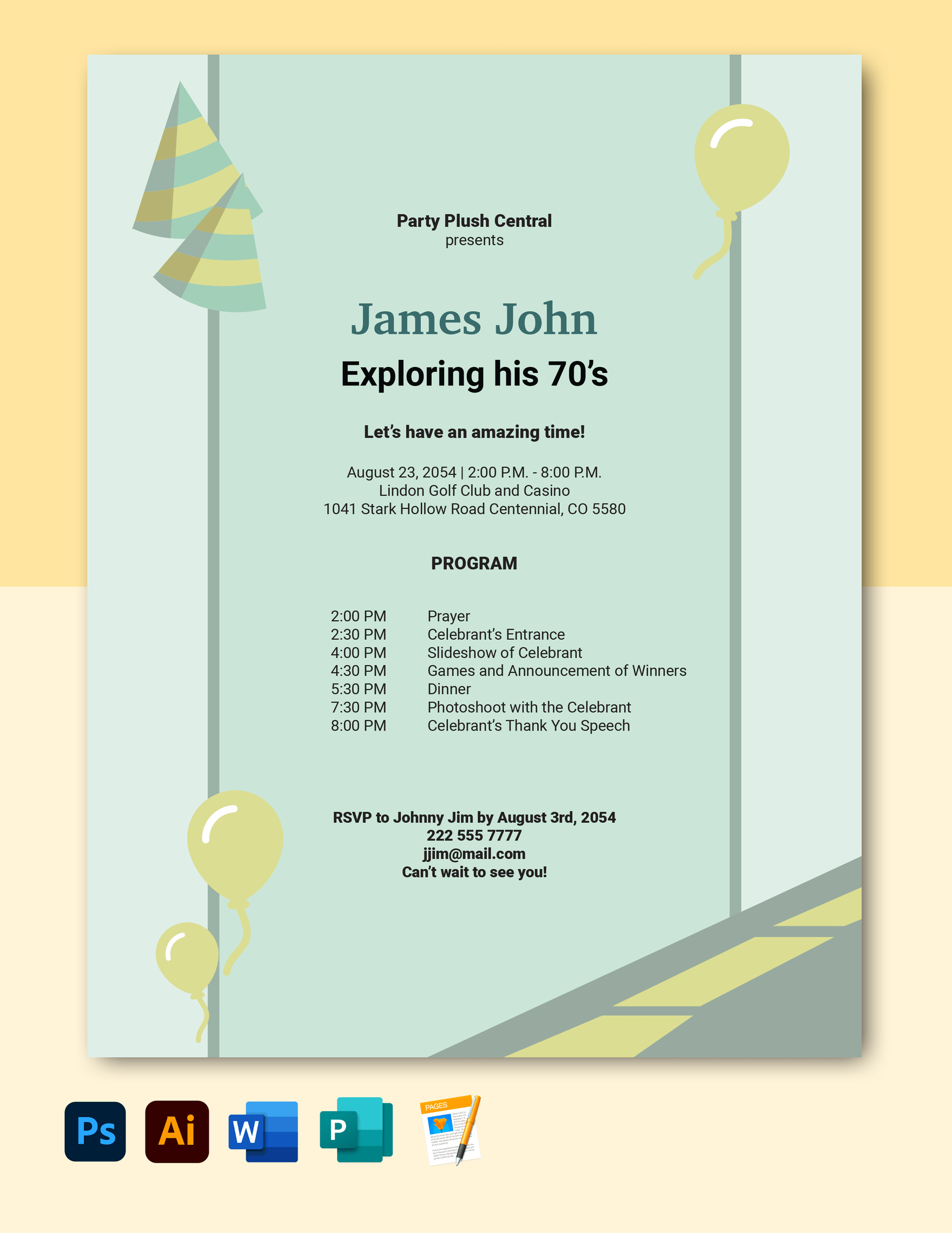 birthday party program sample template
