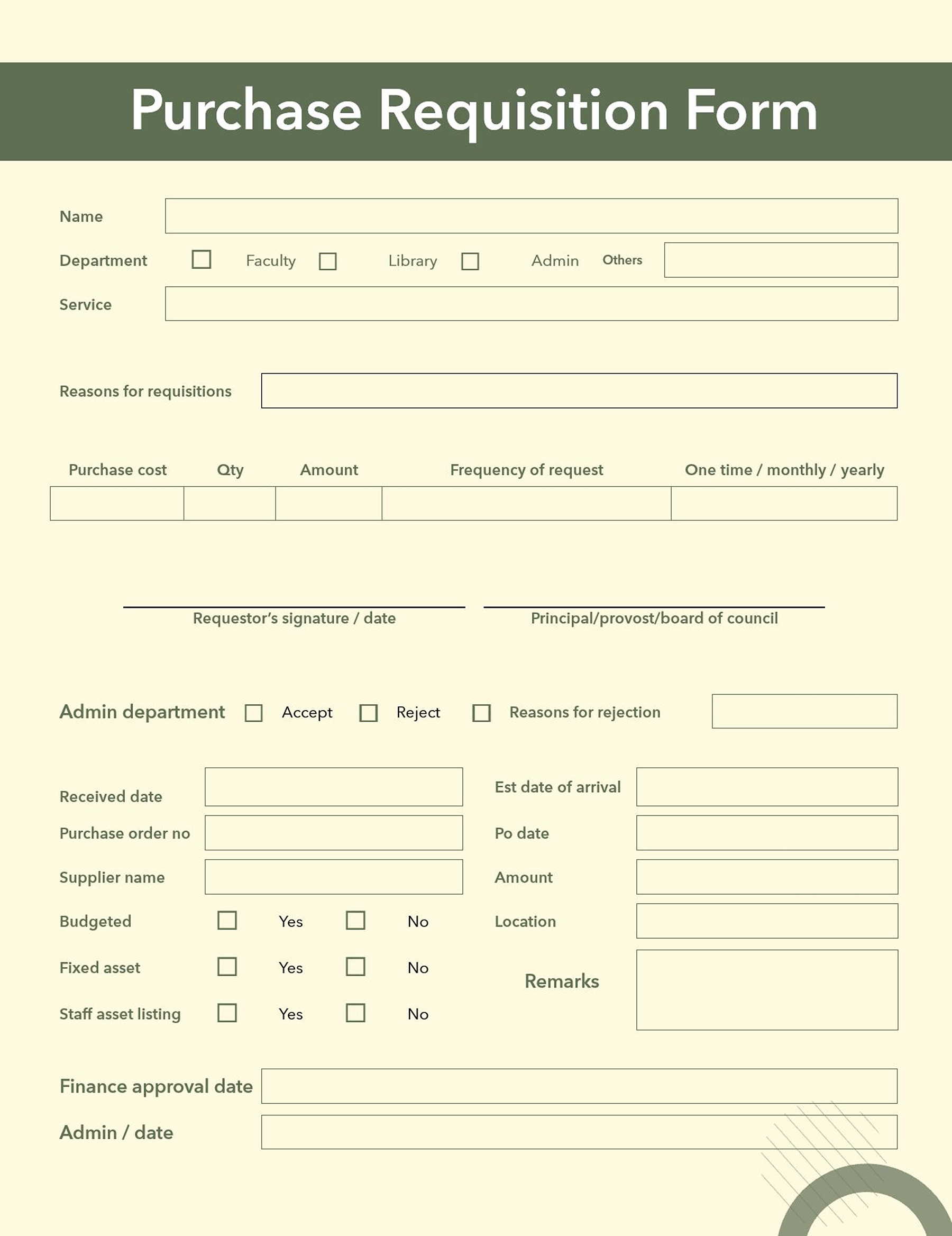 Purchase Requisition Forms Purchase Requisition Forms