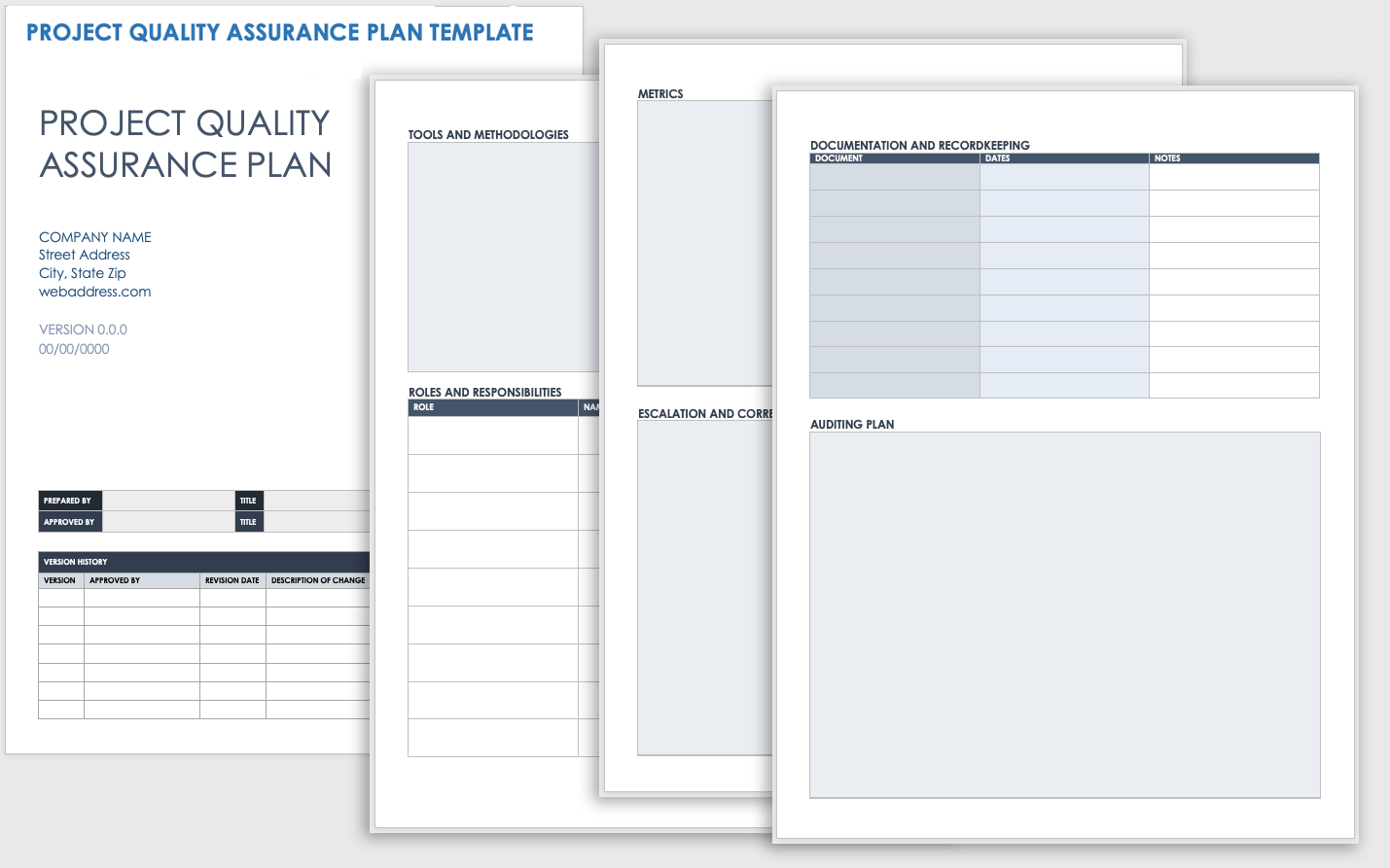 Quality Assurance Templates Quality Assurance Templates