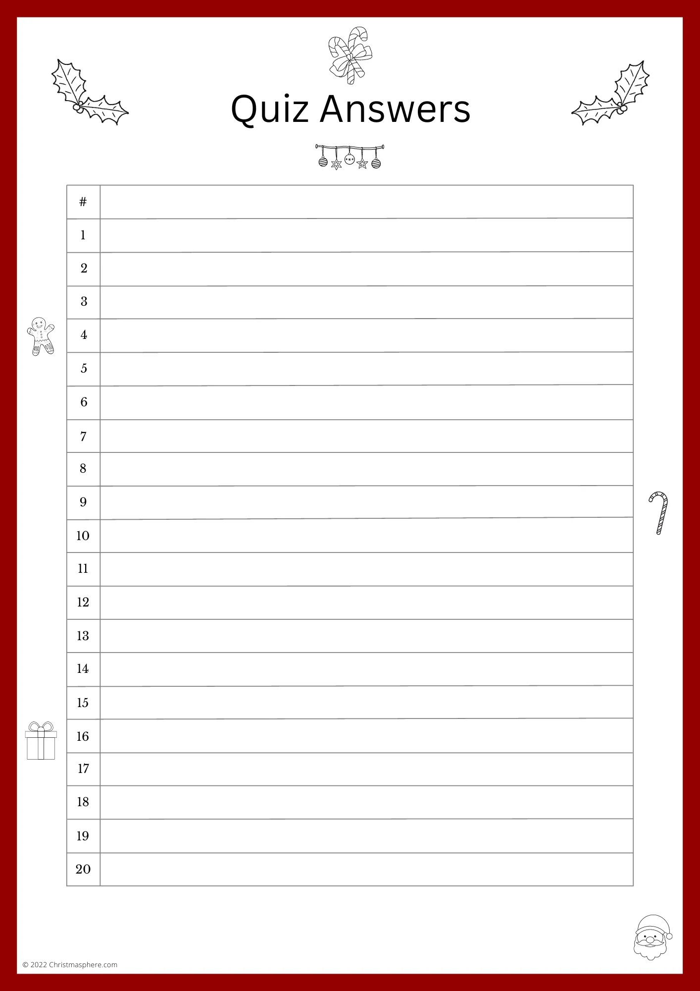 Quiz Answer Sheet Bundle