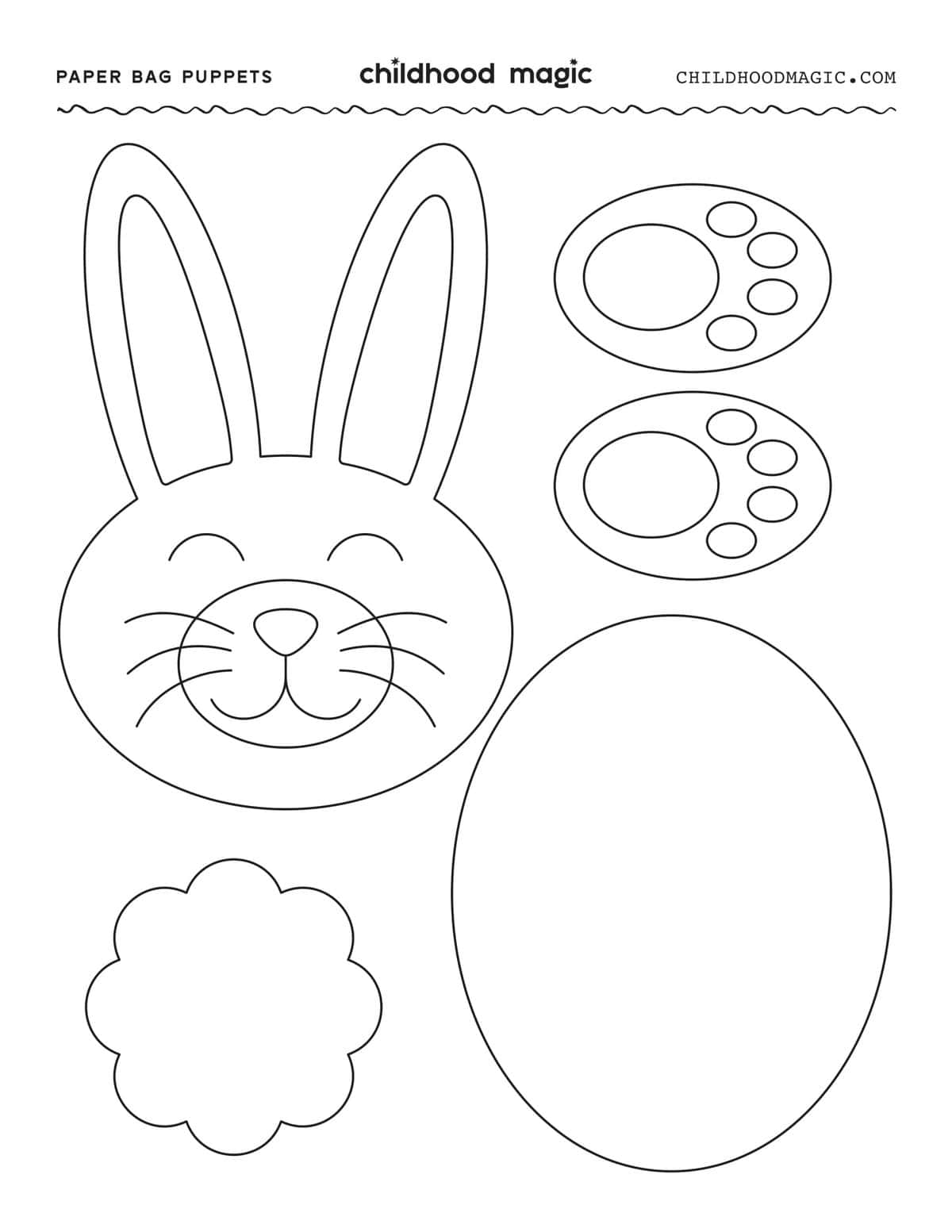Rabbit Paper Bag Puppet Craft With Free Printable