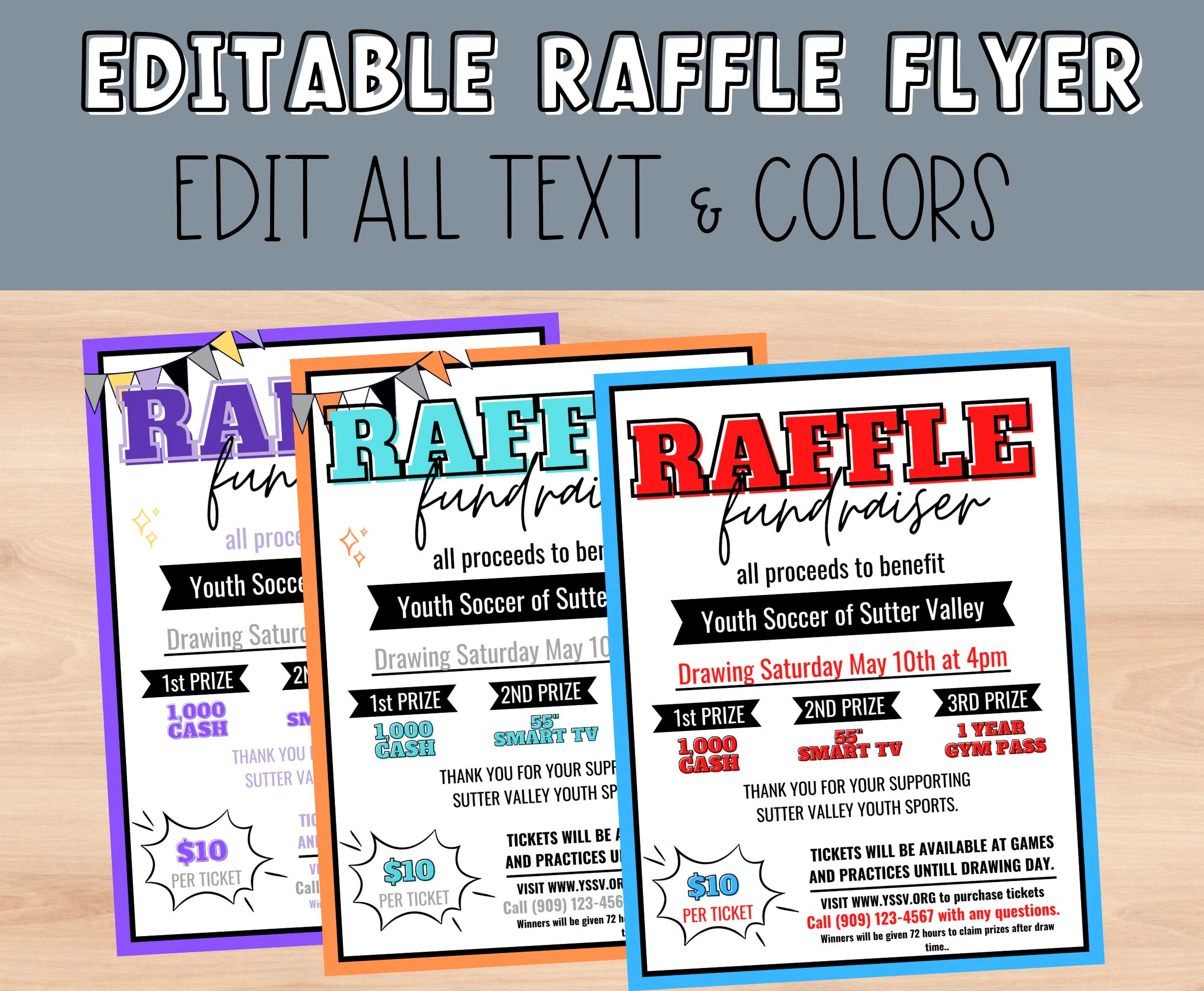Raffle Flyer Editable Template