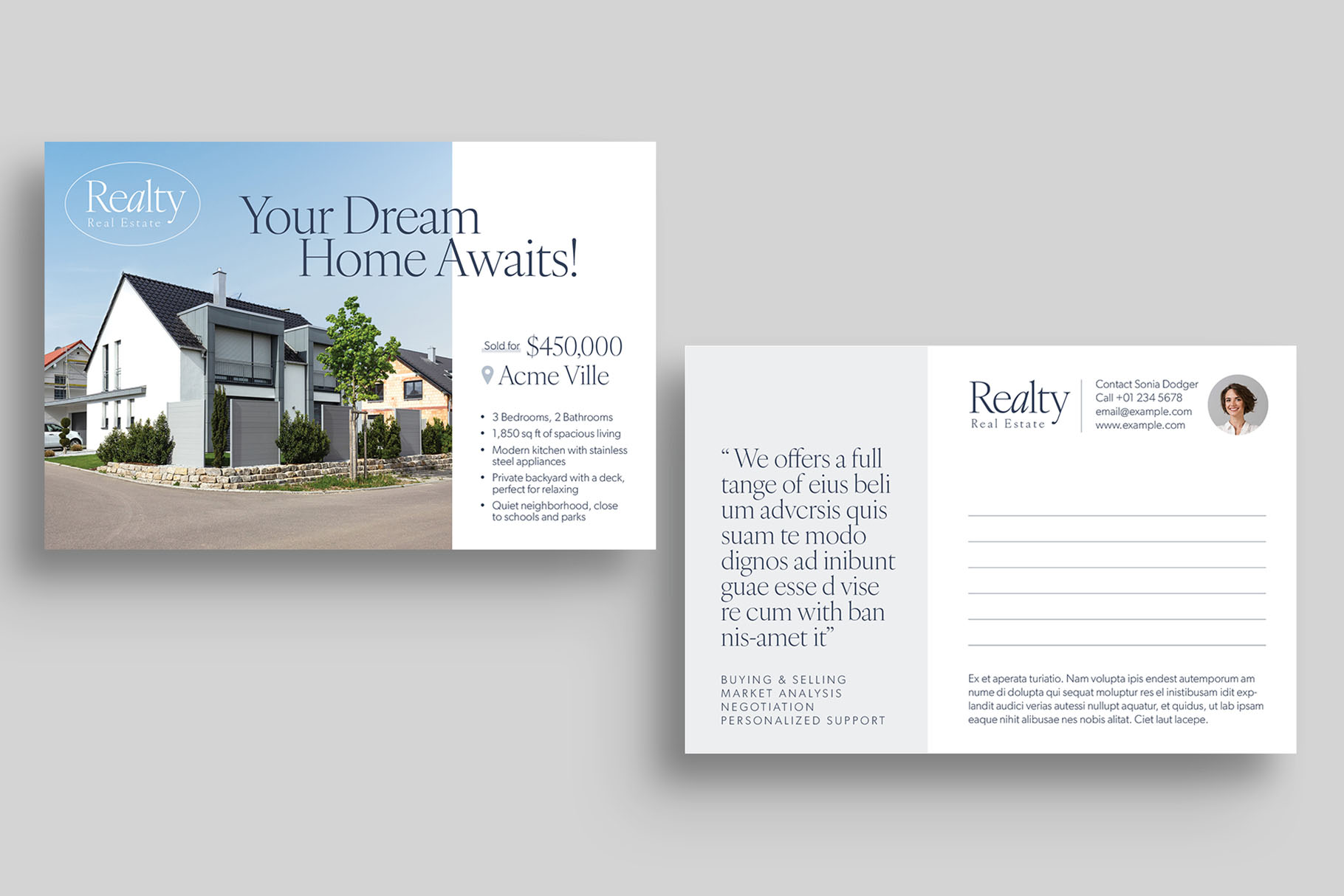 Real Estate Postcard Template 2 Real Estate Postcard Template 2
