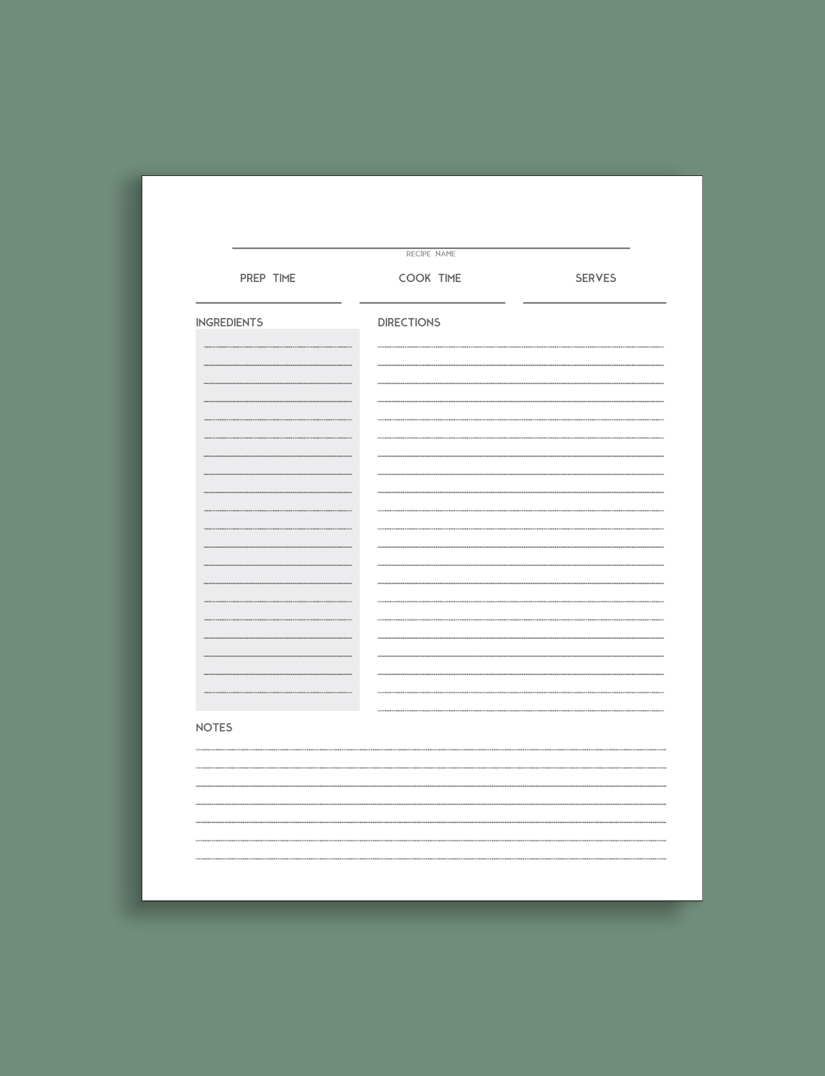 Recipe Template