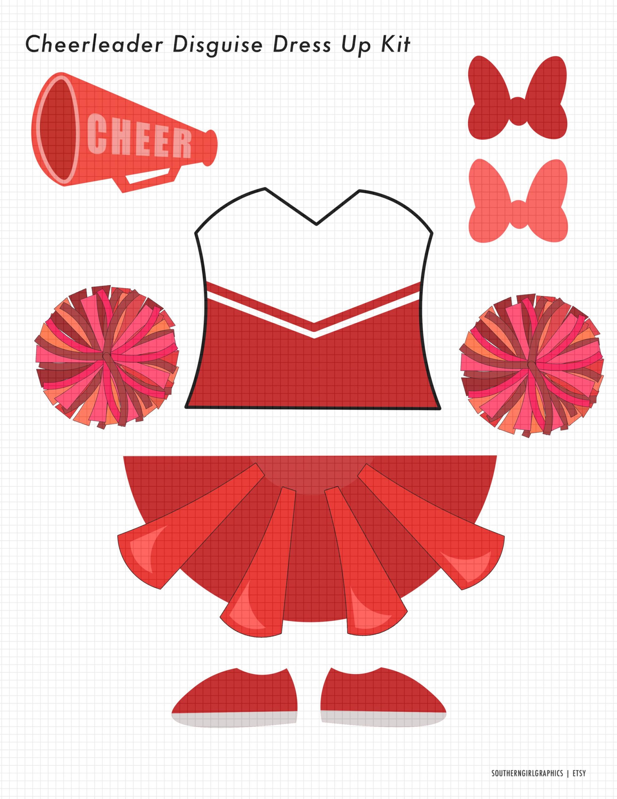 Red Cheerleader Turkey Disguise