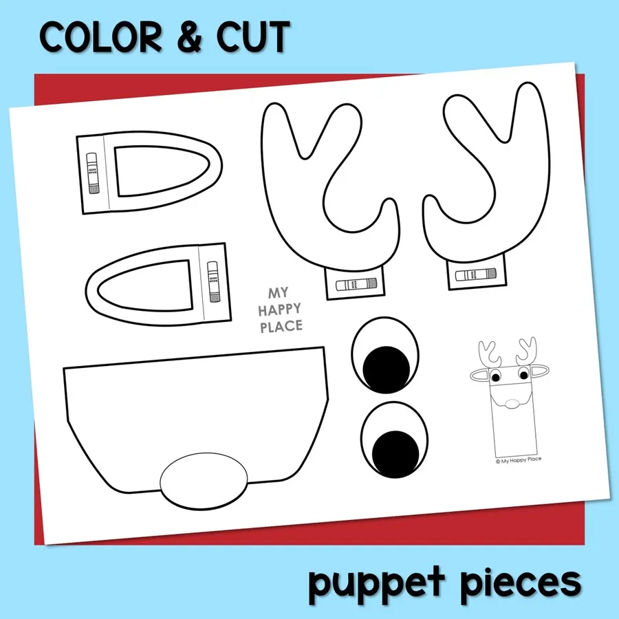 Reindeer Puppet Template Reindeer Puppet Template
