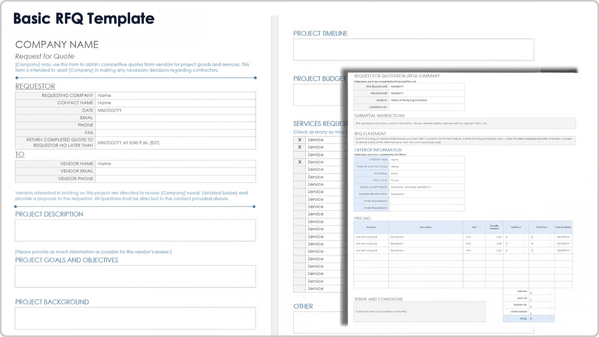 Request For Quote Rfq Templates Request For Quote Rfq Templates