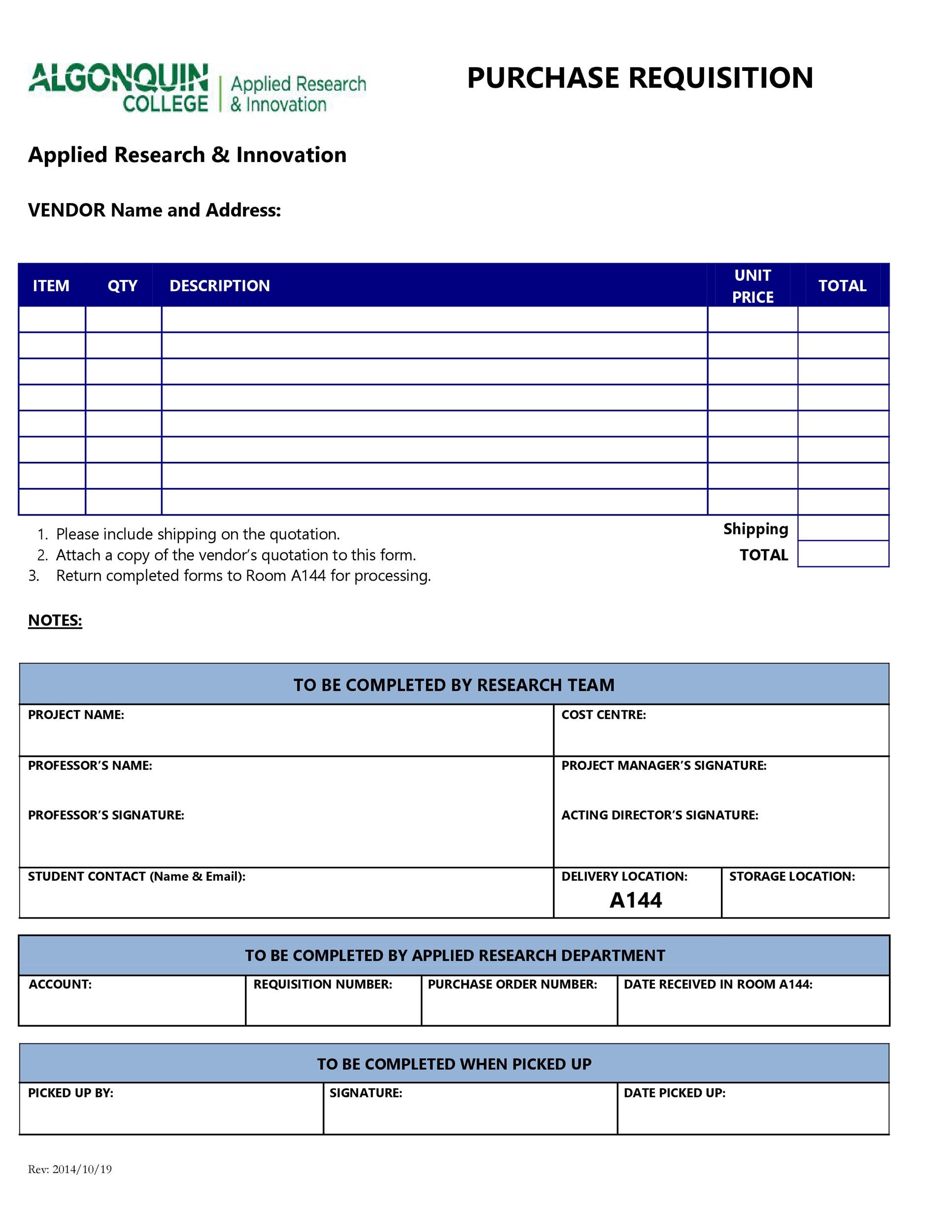 Requisition Forms Requisition Forms