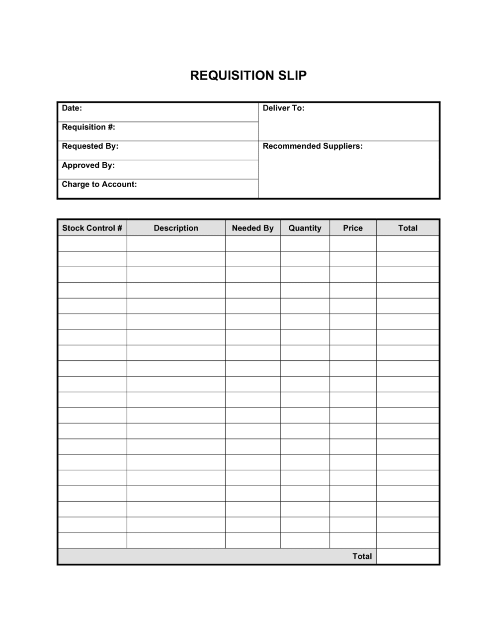Requisition Slip D1124