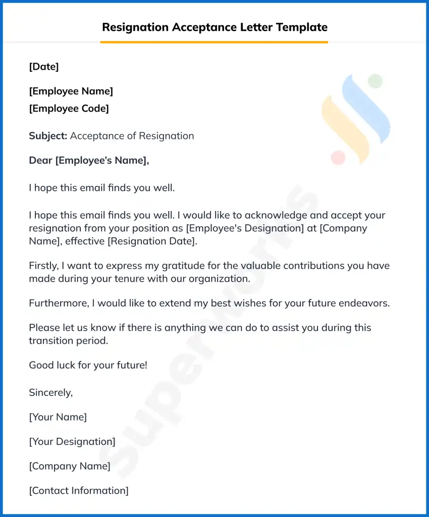 Resignation Acceptance Letter Resignation Acceptance Letter