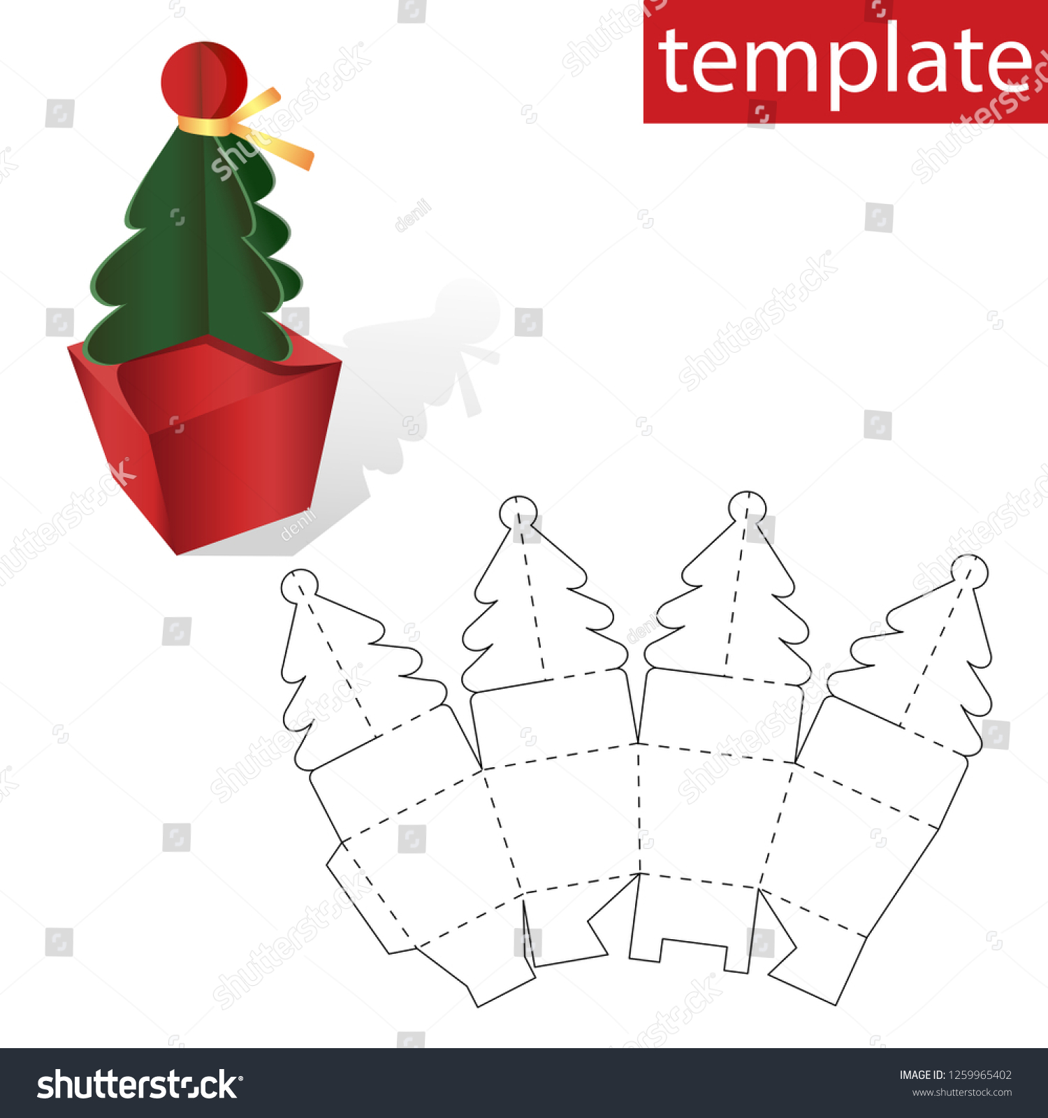 Retail Box Template Christmas Tree On 1259965402 Retail Box Template Christmas Tree On 1259965402