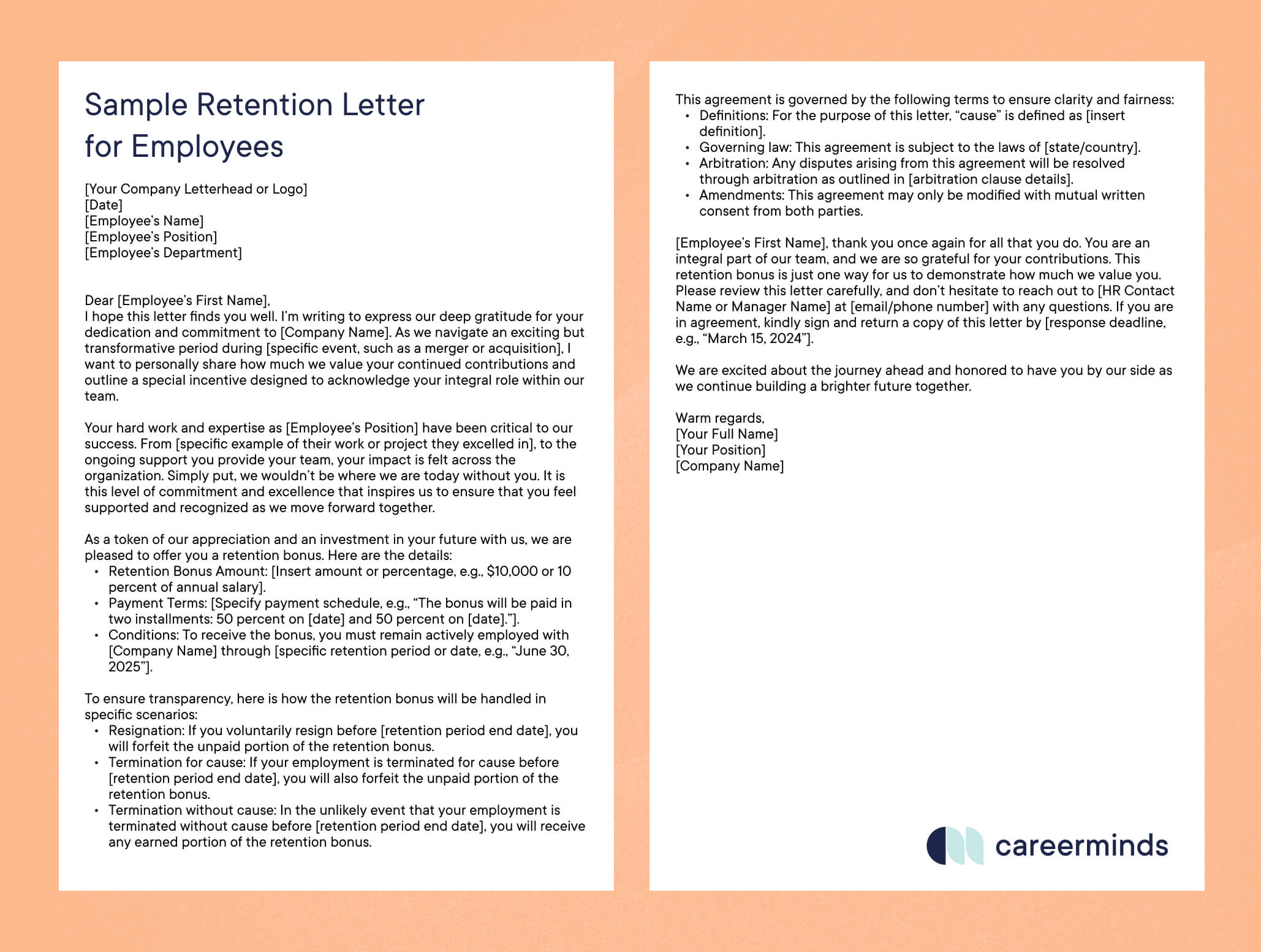 Retention Bonus Letter Retention Bonus Letter