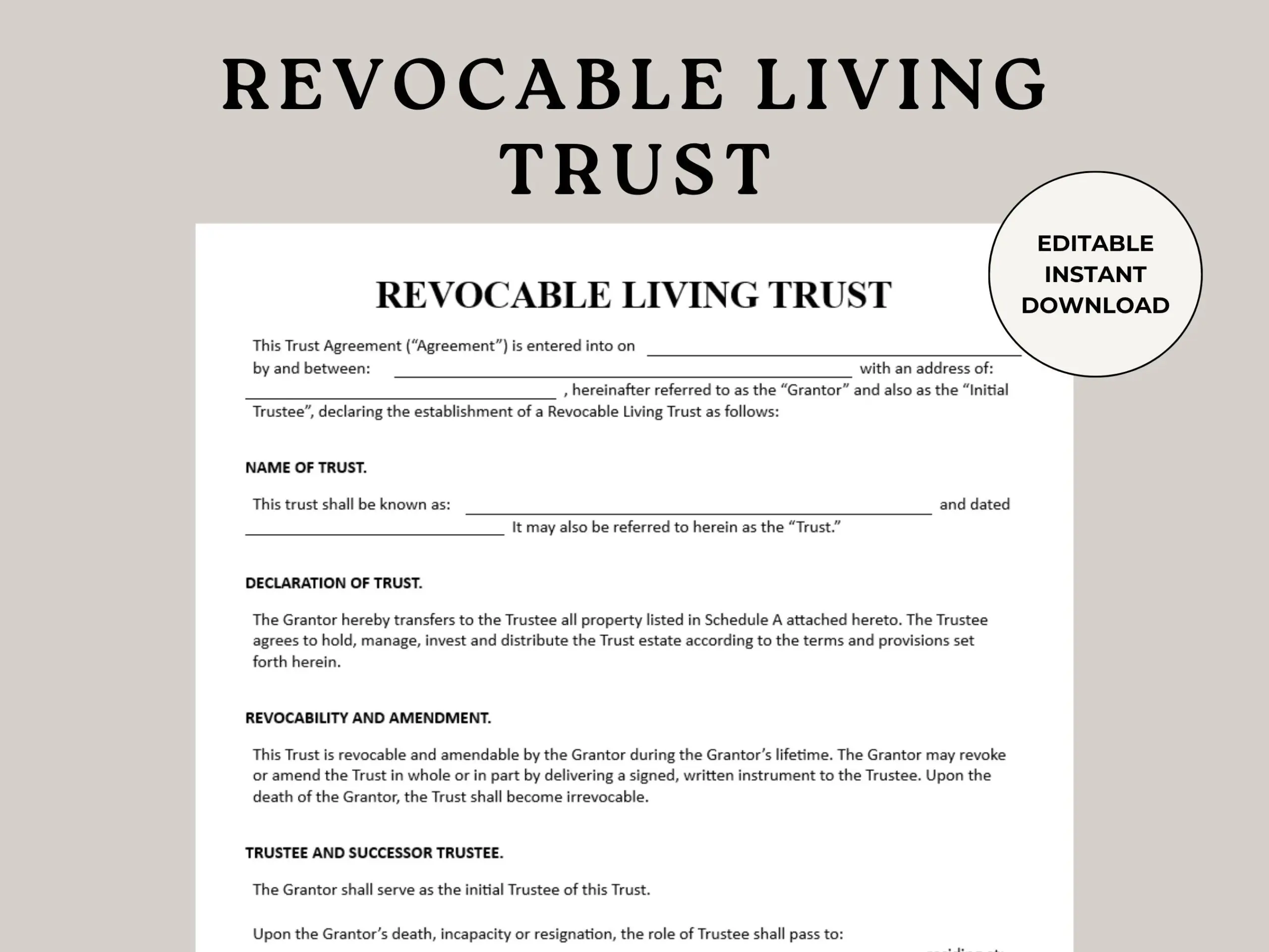 Revocable Living Trust Estate Planning
