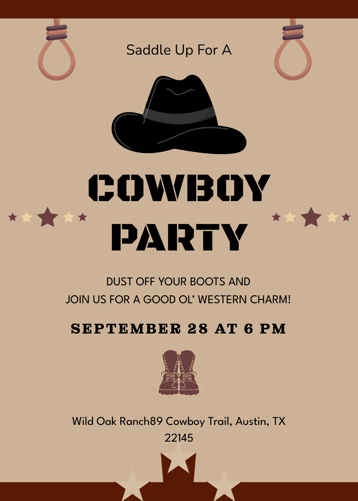 Rustic Cowboy Invitation