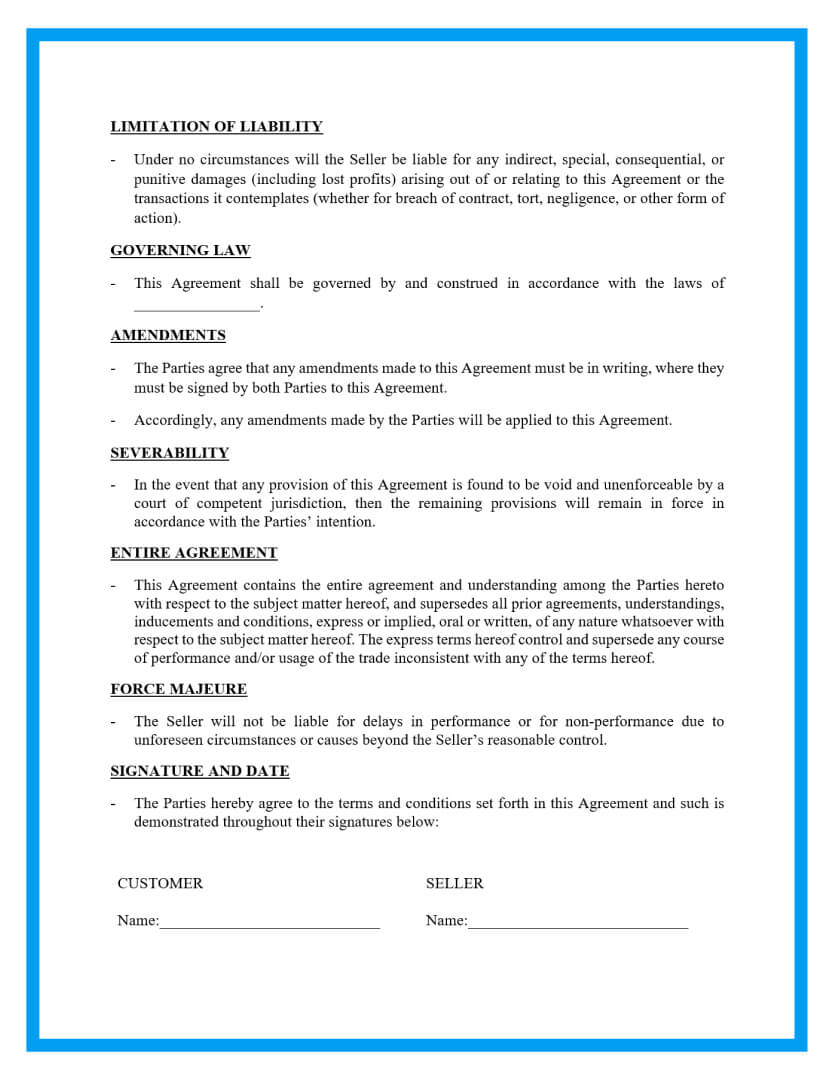 sales contract sample template sales contract sample template