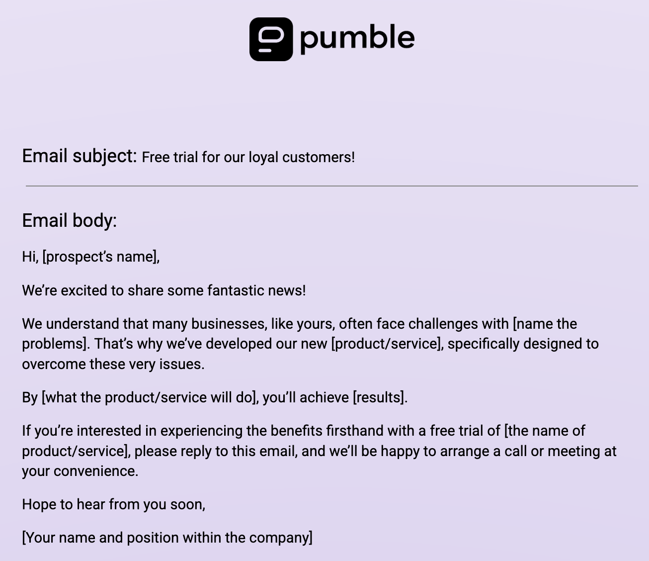 Sales Email Template