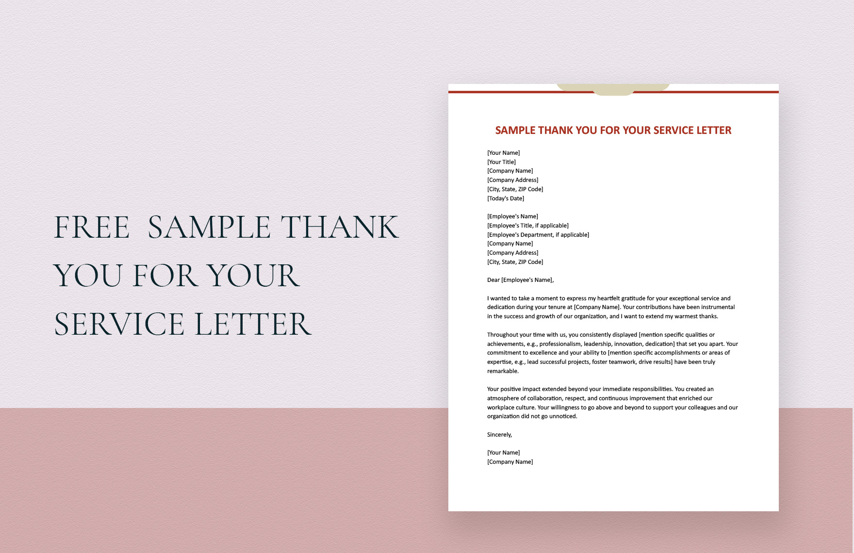 Sample Thank You For Your Service Letter Template Sample Thank You For Your Service Letter Template