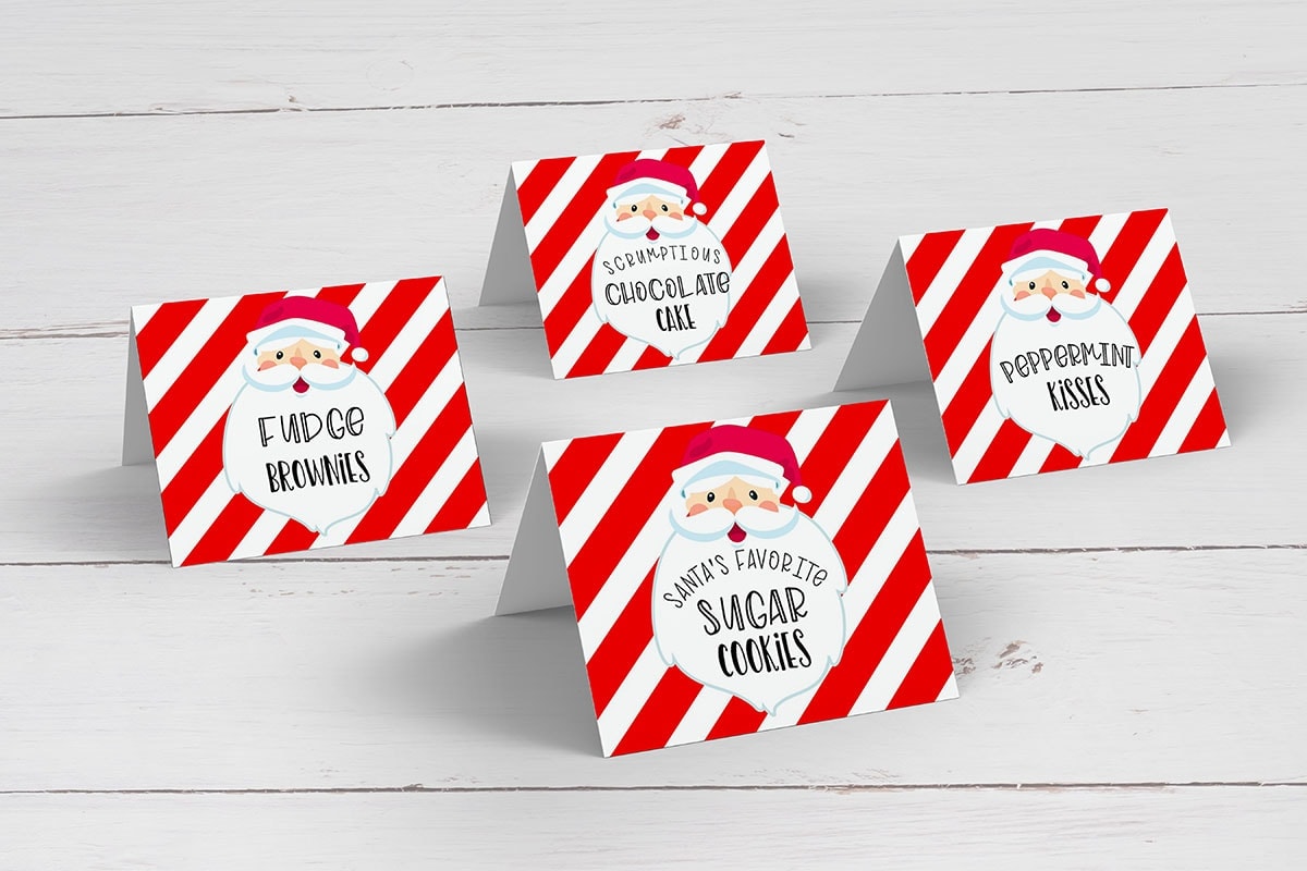 Santa Christmas Tent Cards
