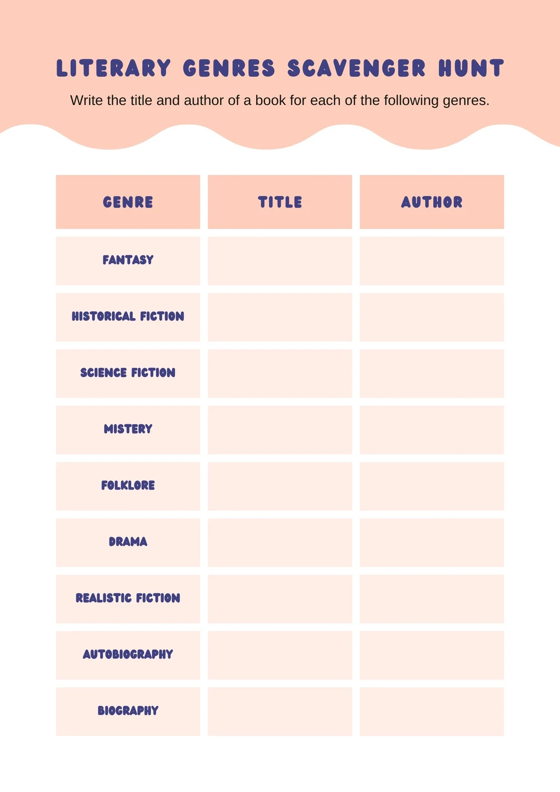 free printable blank scavenger hunt template free printable blank scavenger hunt template
