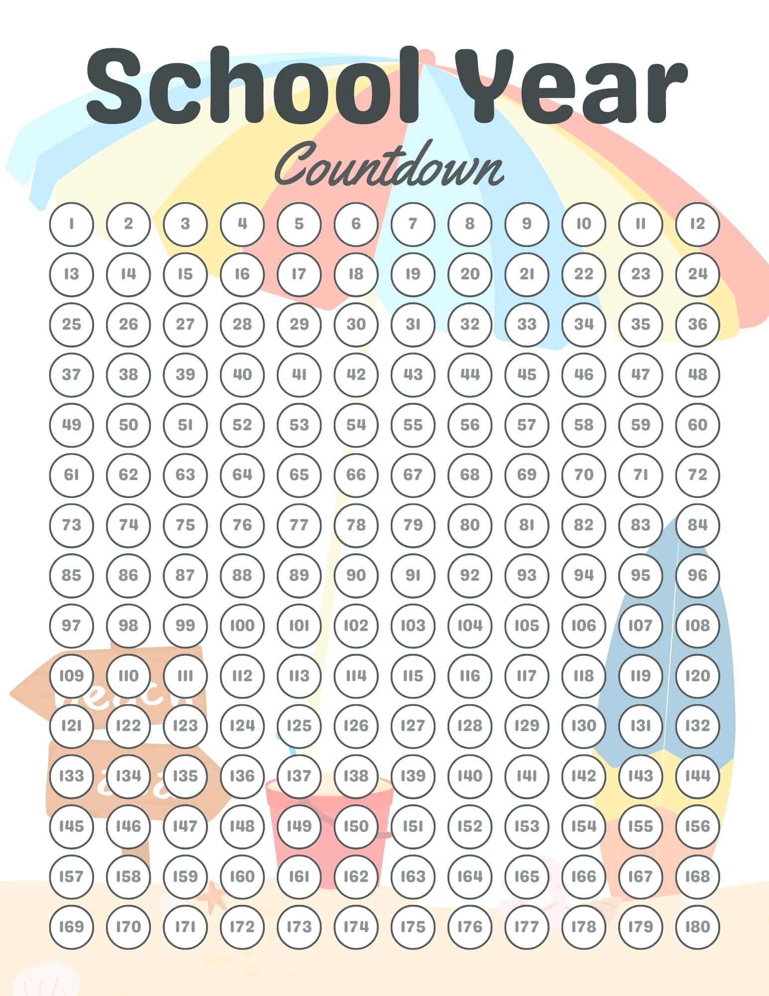 School Year Countdown Calendar School Year Countdown Calendar