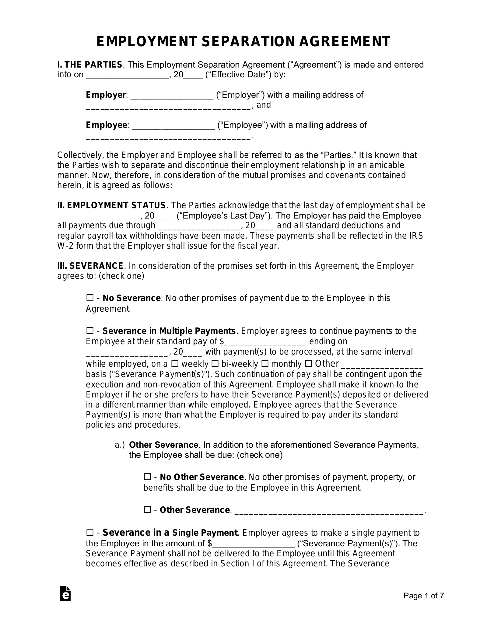 Separation Agreement