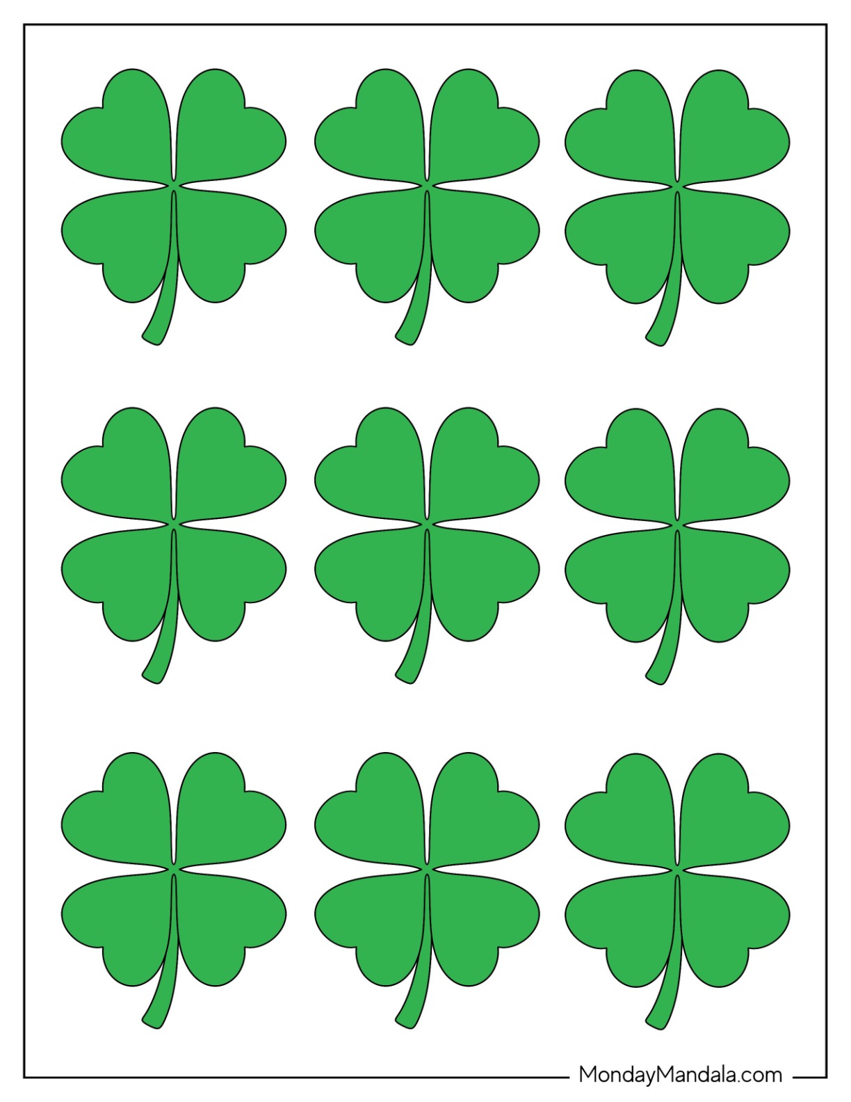 four leaf clover template