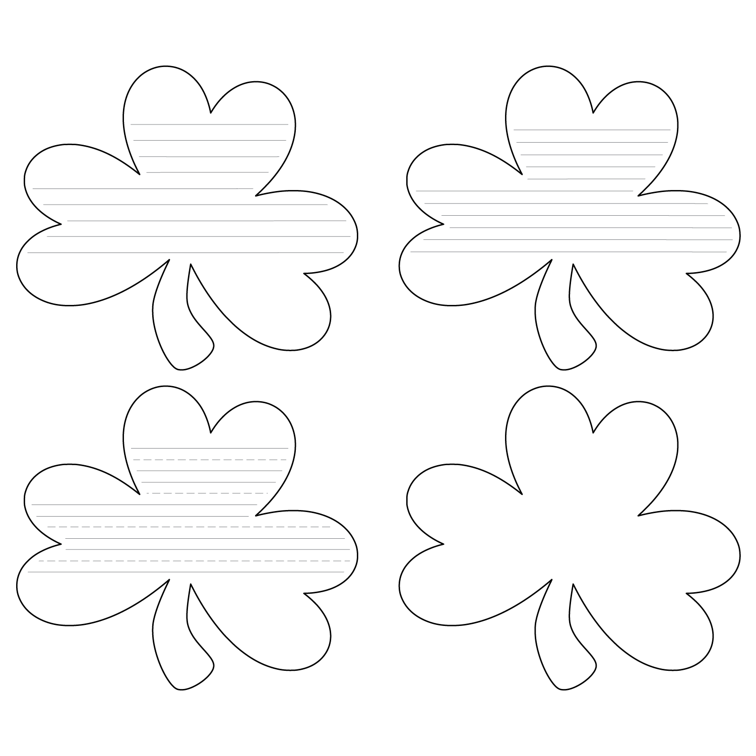 Shamrock Shaped Writing Template